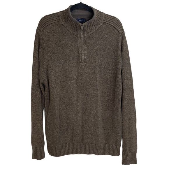 Dockers Brown 1/4 Zip Mock Neck Pullover Sweater Size XL - Picture 1 of 7